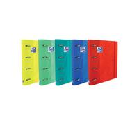 Oxford europeanbinder touch carpeta de 4 anillas formato a4+ con recambio cuadriculado 5x5mm y 4 taladros - tapa tacto suave - cierre con goma elastica - colores surtidos (10 uds)