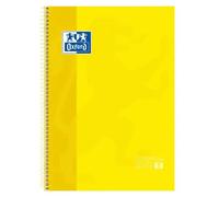 Oxford europeanbook 1 cuaderno espiral formato a4+ cuadriculado 5x5mm - 80 hojas - banda de color - tapa extradura brillante - color amarillo