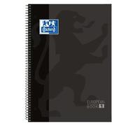 Oxford europeanbook 1 cuaderno espiral formato a4+ cuadriculado 5x5mm - 80 hojas - banda de color - tapa extradura brillante - color negro