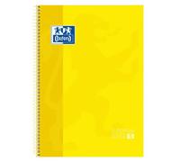 Oxford europeanbook 1 cuaderno espiral formato a4+ cuadriculado 5x5mm - 80 hojas - banda de color - tapa extradura brillante - color amarillo