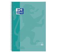 Oxford europeanbook 1 cuaderno espiral formato a4+ cuadriculado 5x5mm - 80 hojas - banda de color - tapa extradura brillante - color ice mint