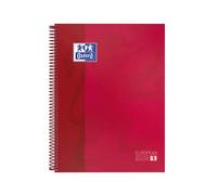 Oxford europeanbook 1 cuaderno espiral formato a4+ cuadriculado 5x5mm - 80 hojas - banda de color - tapa extradura brillante - color rojo