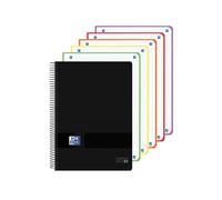 Oxford Europeanbook 10 Cuaderno Espiral DIN A4+ 120 Hojas Cuadro 5 mm Tapa Plástico Negro 15x298x240 mm