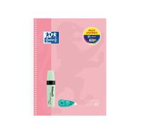 Oxford europeanbook 10 touch cuaderno a4+ cuadriculado 5x5mm 150 hojas + marcador texmarker 490 pastel pelikan + corrector fancy roller pelikan - tapa extradura - 10 bandas de color - colores pastel s