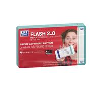 OXFORD Flash 2.0-80 enchufes Bristol Flash Cards 7,5 x 12,5 cm Fondo blanco liso, marco verde menta