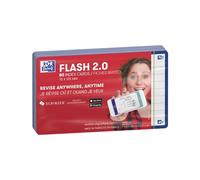 OXFORD Flash 2.0-80 fichas Bristol Flash Cards 7,5 x 12,5 cm, marco lineal, color azul marino