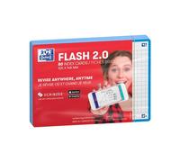 OXFORD Flash 2.0-80 fichas Bristol Flash Cards A6 (10,5 x 14,8 cm) - Cuadros pequeños color turquesa