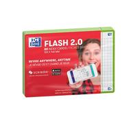 Oxford Flash 2.0 - 80 fichas Bristol Flash Cards A6 (10,5 x 14,8 cm), diseño de cuadros, color verde