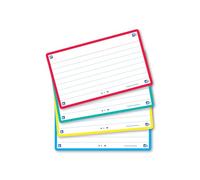 Oxford Flash 2.0 - Lote de 80 tarjetas de flash de formato 7, 5 x 12, 5 cm lineados a doble cara - Marco de colores surtidos - Conectores Bristol