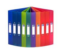 Oxford FolderSys - Carpeta de anillas (A4, lomo de 4 cm, 2 anillas, 8 colores, 10 unidades)
