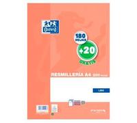 Oxford, folios a4. paquete de papel multiusos liso, 180 hojas + 20 hoj