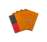 Oxford International Meeting Book N01702P - Cuaderno de espiral doble (con cierre elástico, 5 unidades, con rayas, 80 hojas, A4, margen doble)
