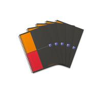 Oxford International - Pack de 5 cuadernos espiral microperforados, tapa extradura, B5