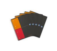 Oxford International - Pack de 5 cuadernos espiral microperforados, tapa plástico, A4+