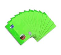 Oxford KarLi 100050362 - Cuaderno de espiral (10 unidades, cuadriculado con rayas, 80 hojas, A4+, 90 g/m²), color verde