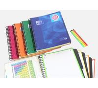 Oxford lagoon - pack de 5 cuadernos doble espiral con tapa de plástic
