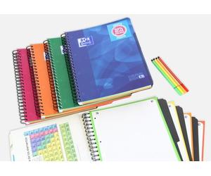 Oxford lagoon - pack de 5 cuadernos doble espiral con tapa de plástic