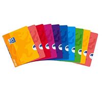 Oxford, Libretas A5+ Tapa Plástico Openflex, Pack de 10 Unidades, 48 Hojas con Cuadrícula 4x4, Write&Erase, Colores Surtidos