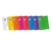 Oxford, Libretas Grapadas A4, Cuadrícula 4x4, Tapa Plástico, 48 hojas, Pack 10 Cuadernos, Colores Vivos
