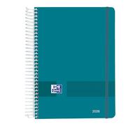 Oxford Live & Go, Agenda 2026 Día Por Página, A5, Tapa Plástico con Espiral, Español, Color Aqua
