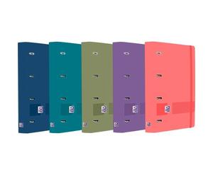 Oxford Live & Go EuropeanBinder Carpeta de 4 Anillas con Recambio A4+ Colores Surtidos (Set de 10)