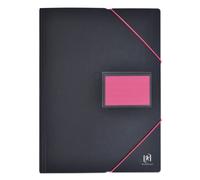OXFORD Lot de 10 Protège-Documents Students A4 200 vues / 100 Pochettes Couverture Polypro Bicolore Noir/Rose