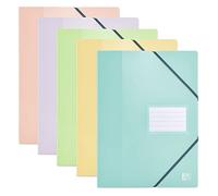 OXFORD - Lote de 12 protectores de documentos con elástico School Life A4 (80 vistas y 40 fundas de poliuretano, colores pastel surtidos