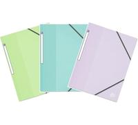 OXFORD - Lote de 3 camisas con 3 solapas School Life A4 con elástico - Manta polipro - Colores pastel