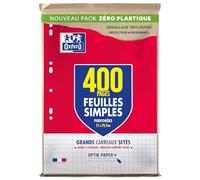 OXFORD - Lote de 400 hojas sencillas grandes baldosas Seyes tamaño A4 (21 x 29,7 cm)