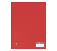 OXFORD Memphis A4 - Lote de 10 protectores de documentos, 40 vistas, 20 fundas de poliuretano, color rojo