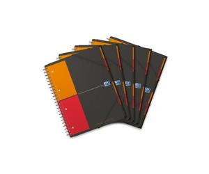 Oxford Oficina Organiserbook 100102777 Organizado Ejercicio Cubierta del libro completo de 180 páginas Negro Pack de 5