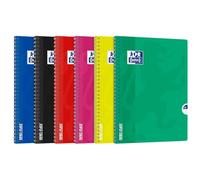 Oxford OpenFlex - Juego de 5 cuadernos de espiral (cuadros grandes, 100 páginas, 24 x 32), varios colores
