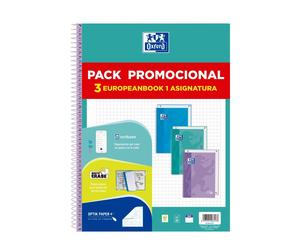 OXFORD PACK 3U BLOC EUROPEANBOOK1 TOUCH 80H CUADRO 5X5 PASTELES OXFORD