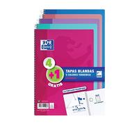 Oxford - PACK 4+1 CUADERNO ESPIRAL TAPA BLANDA FOLIO 80 HOJAS 4X4 CON MARGEN COLORES TENDENCIA OXFORD 400072719 400072719