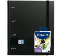 OXFORD Pack Europeanbinder L&G A4+ Negro con 4 Anillas y Recambio