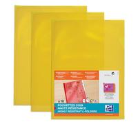 OXFORD Paquete de 100 bolsillos de esquina lisos de PVC A4 de alta resistencia, grosor 15/100, color amarillo