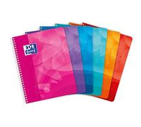 Oxford Polypro - Libretas de espiral, Seyès, paquete de 5 [colores surtidos]