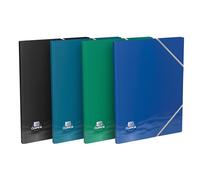 OXFORD - Protector de documentos con elástico Oceanis A4, 80 vistas, 40 fundas, funda de poliuretano reciclado, opaco, colores aleatorios