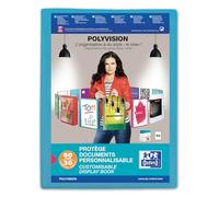 Oxford - Protectores de documentos de Polyvision A4 para 60 vistas/30 fundas, cubierta de polipro, color azul