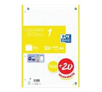 Oxford Recambio 100H + 20H Gratis 4 Taladros A4 90Gr 5X5 1 Banda Lima