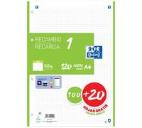 Oxford recambio classic 1 color 100h + 20h gratis a4 90gr 5x5mm 4ala