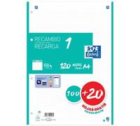 Oxford recambio classic 1 color 100h + 20h gratis a4 90gr 5x5mm 4ala