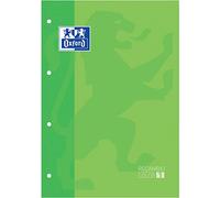 Oxford Recambio A4 encolado – 80 hojas, cuadrícula 5x5, 4 taladros, tapa blanda – Verde manzana