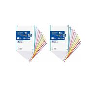 Oxford - Recambio Hojas Cuadriculadas A4 Perforadas, Recambio Archivador, 160 Hojas, Cuadrícula 5x5, 10 Colores de Banda Surtido cantiad 1pack, 2pack,5Pack para elegir diferentes precio. Calidad de