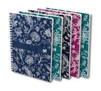 Oxford Romance - Cuaderno de espiral (A5, 120 páginas, tapa blanda, 4 diseños, 5 unidades)