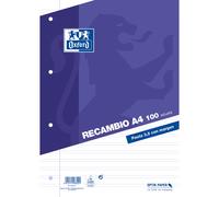 Oxford school classic a4 recambio paquete con margen - pauta de 3.5mm - con margen - 100 hojas (25 uds)