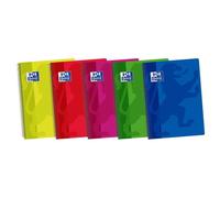 Oxford school classic fº cuaderno espiral - tapa de plastico resistente - 1 linea con margen para escribir ordenadamente - 80 hojas - colores surtidos (5 uds)