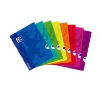 Oxford school classic openflex a4 libreta grapada - tapa de plastico resistente - 1 linea con margen - 48 hojas - colores surtidos (10 uds)
