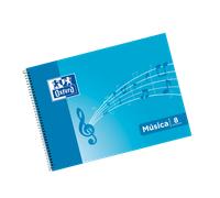 Oxford school musica 4º apaisado cuaderno espiral - tapa blanda - 8 pentagramas - interlineado de 2mm - 20 hojas - ilustracion en tapa