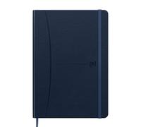 Oxford Signature - Cuaderno (A5, cuadriculado, 80 hojas, piel sintética), color azul